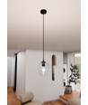 Istar 1 Svart/Transparent pendellampe - Ø14 cm, E27, 230V, uten lyskilde