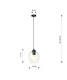 Istar 1 Svart/Transparent pendellampe - Ø14 cm, E27, 230V, uten lyskilde