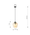 Istar 1 Sort/Amber pendellampe - Ø14 cm, E27, 230V, uten lyskilde