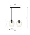 Istar 2 Sort/Transparent pendellampe - Ø14 cm, E27, 230V, uten lyskilde