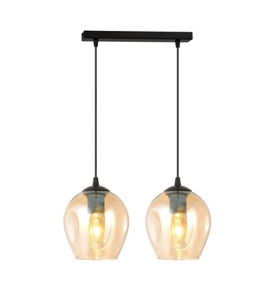 Istar 2 Sort/Amber pendellampe - Ø14 cm, E27, 230V, uten lyskilde