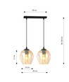 Istar 2 Sort/Amber pendellampe - Ø14 cm, E27, 230V, uten lyskilde