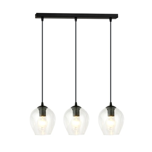 Istar 3 Sort/Transparent pendellampe - Ø14 cm, E27, 230V, uten lyskilde