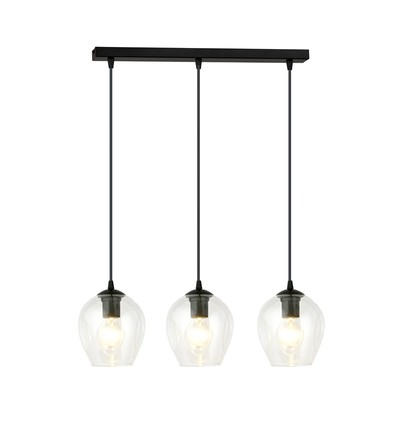 Istar 3 Sort/Transparent pendellampe - Ø14 cm, E27, 230V, uten lyskilde
