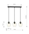 Istar 3 Sort/Transparent pendellampe - Ø14 cm, E27, 230V, uten lyskilde