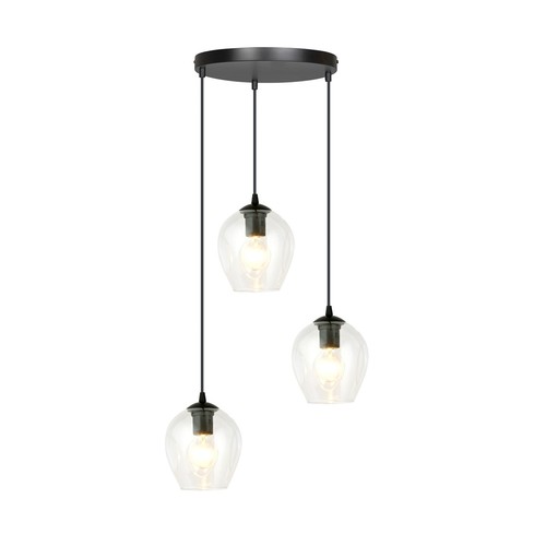 Istar 3 Sort Premium Transparent pendellampe - Ø14 cm, E27, 230V, uten lyskilde