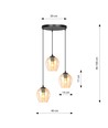 Istar 3 Sort Premium Rav pendellampe - Ø14 cm, E27, 230V, uten lyskilde