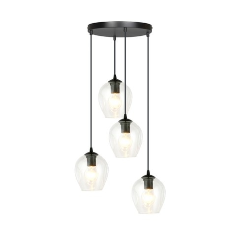 Istar 4 Sort Premium Transparent pendellampe - Ø14 cm, E27, 230V, uten lyskilde