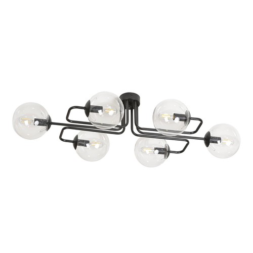 Brendi 6A Sort/Transparent taklampe - Ø14 cm, E14, 230V, uten lyskilde