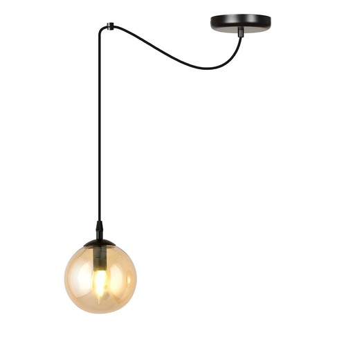 Gigi 1 Sort/Amber pendelampe - Ø14 cm, E14, 230V, uten lyskilde