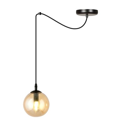 Gigi 1 Sort/Amber pendelampe - Ø14 cm, E14, 230V, uten lyskilde