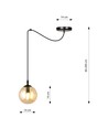 Gigi 1 Sort/Amber pendelampe - Ø14 cm, E14, 230V, uten lyskilde