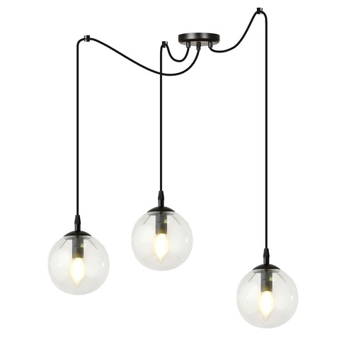 Gigi 3 Sort/Transparent pendellampe - Ø14 cm, E14, 230V, uten lyskilde