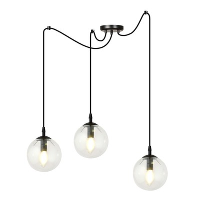 Gigi 3 Sort/Transparent pendellampe - Ø14 cm, E14, 230V, uten lyskilde