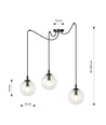 Gigi 3 Sort/Transparent pendellampe - Ø14 cm, E14, 230V, uten lyskilde
