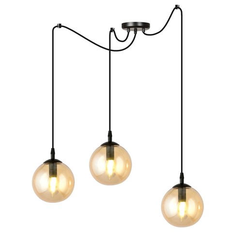 Gigi 3 Sort/Rav pendellampe - Ø14 cm, E14, 230V, uten lyskilde