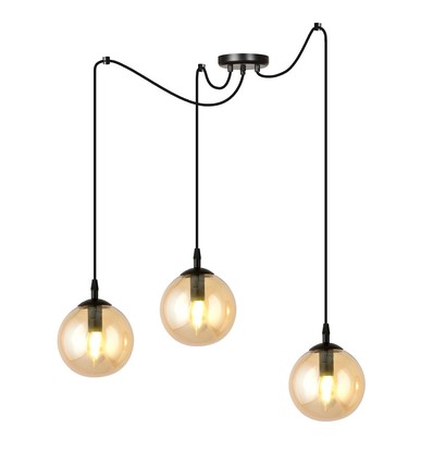 Gigi 3 Sort/Rav pendellampe - Ø14 cm, E14, 230V, uten lyskilde