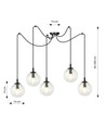 Gigi 5 Sort/Transparent pendellampe - Ø14 cm, E14, 230V, uten lyskilde