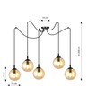 Gigi 5 Sort/Rav pendellampe - Ø14 cm, E14, 230V, uten lyskilde