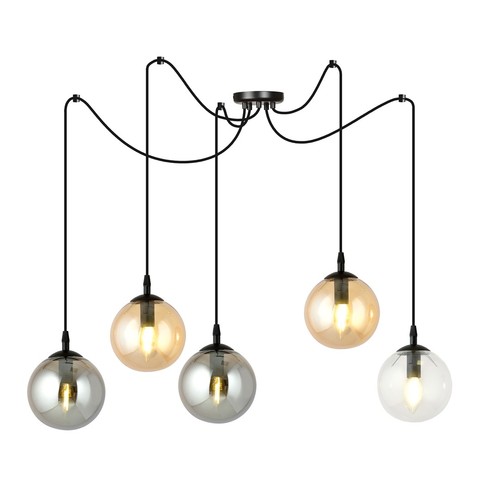 Gigi 5 Sort Mix pendellampe - Ø14 cm, E14, 230V, uten lyskilde.