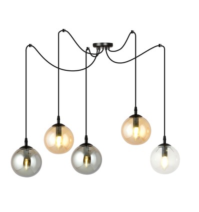 Gigi 5 Sort Mix pendellampe - Ø14 cm, E14, 230V, uten lyskilde.