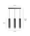 Kibo 3 Sort/Krom pendellampe - GU10, 230V, uten lyspære