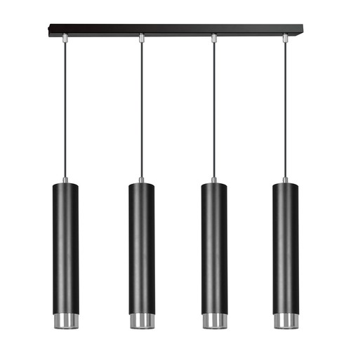 Kibo 4 Sort/Krom pendellampe - GU10, 230V, uten lyskilde