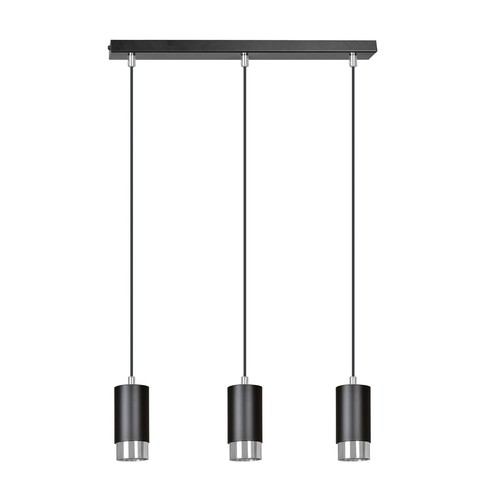 Fumiko 3 Sort/Krom pendellampe - GU10, 230V, uten lyskilde