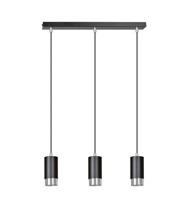 Fumiko 3 Sort/Krom pendellampe - GU10, 230V, uten lyskilde