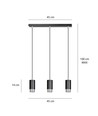 Fumiko 3 Sort/Krom pendellampe - GU10, 230V, uten lyskilde