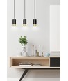 Fumiko 3 Sort/Gull pendellampe - GU10, 230V, uten lyskilde