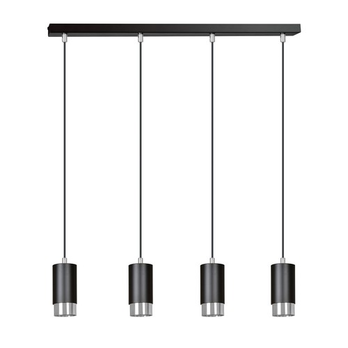 Fumiko 4 Sort/Krom pendellampe - GU10, 230V, uten lyskilde