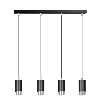 Fumiko 4 Sort/Krom pendellampe - GU10, 230V, uten lyskilde
