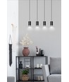 Fumiko 4 Sort/Krom pendellampe - GU10, 230V, uten lyskilde