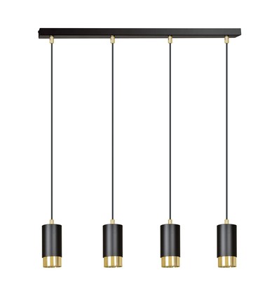 Outlet: Fumiko 4 Sort/Gull pendellampe - GU10, 230V, uten lyskilde