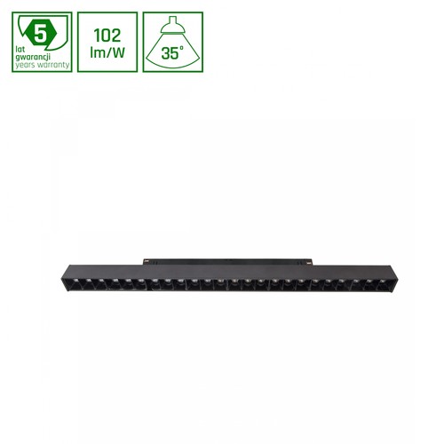 System Shift - Grid L Skinne Lys 22W - 404x23x42mm, 35°, Svart, 2 Kretser.