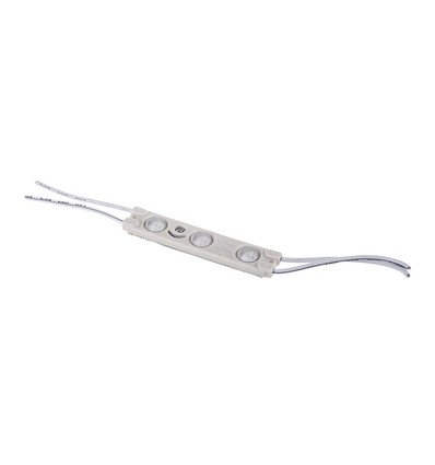 3 LED modul, 1W, Rød - IP67 vanntett, 12V, 2835 SMD, selvklebende bakside