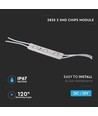 3 LED modul, 1W, Rød - IP67 vanntett, 12V, 2835 SMD, selvklebende bakside