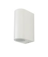 GU10 vegglampe med opp/ned lys - IP44 utendørs, hvit, aluminium, uten lyskilde