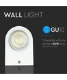 GU10 vegglampe med opp/ned lys - IP44 utendørs, hvit, aluminium, uten lyskilde