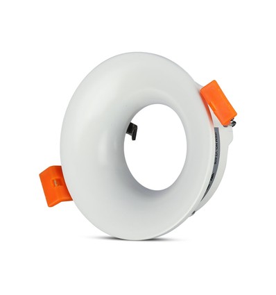 GU10 innbyggingsspot - Rund, hvit, Ø75 mm hull, springless låsesystem, uten lyskilde