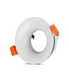 GU10 innbyggingsspot - Rund, hvit, Ø75 mm hull, springless låsesystem, uten lyskilde