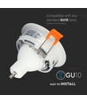 GU10 innbyggingsspot - Rund, hvit, Ø75 mm hull, springless låsesystem, uten lyskilde