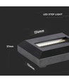 2W LED vegglampe for innbygging - IP65, kvadratisk, sort, 70lm, inne / ute