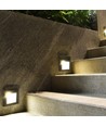 2W Trappebelysning - LED, 3000K, svart hus, kvadratisk.