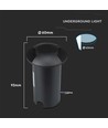 1W LED nedgravd spot - Lys 3000K, Svart