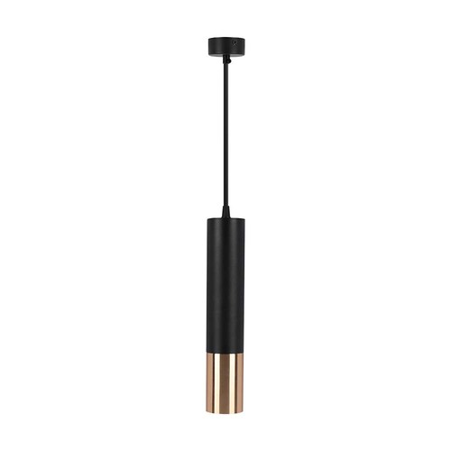 V-Tac GU10 svart/gull pendellampe - Ø6x30cm., Hengende pendel med GU10 sokkel