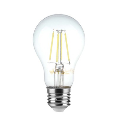 E27 6W LED filament pære - A60, klart glass, 600lm