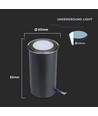 1W nedgravd spotlight - LED, lys 6400K, sølv