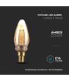 E14 2W LED Art Filament kertepære - Amber glass, 1800K, varm hvit, 65lm